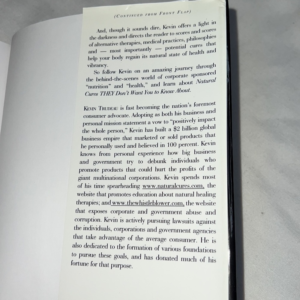 NATURAL CURES THEY DON’T WANT YOU TO KNOW ABOUT BY KEVIN TRUDEAU HARDCOVER BOOK - Picture 7 of 15
